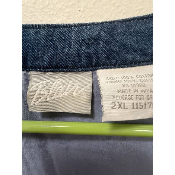 Blair Vintage Vest Knit Embroidered Denim Cottage Core 2XL - Picture 8 of 12